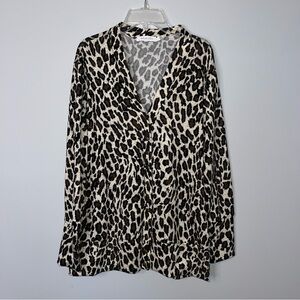 Amaryllis Leopard Print Cardigan - Black and Gray